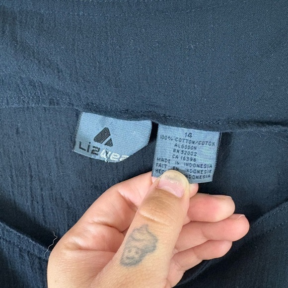 Vintage Lizwear Crinkle Cotton Sleeveless Button Jumpsuit - Picture 3 of 3